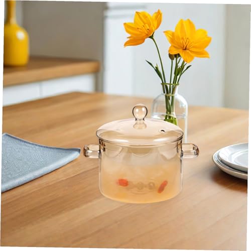 Marmite en verre borosilicate transparent avec couvercle Amosfun - 5