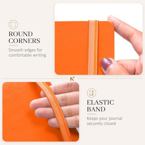 Image of NEORAH -B5 DOTTED | 368 Pages - 110 Gsm | PAGE A DAY JOURNAL (25x17.5 cm)-Hardcover Dot Grid Notebook |Back Pocket |3 Silk Book Mark - Completely HANDMADE for Journaling,Note Taking- ORANGE