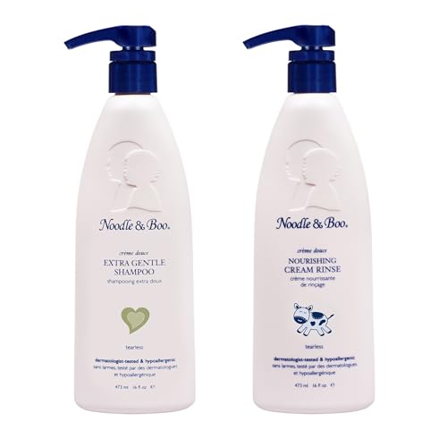Image of Noodle & Boo Extra Gentle Baby Shampoo and Conditioner Set | Tear-Free, Hypoallergenic, Plant-Based, Pediatrician-Tested | Gentle Hair Care for Sensitive Scalps & Delicate Hair, 16 fl oz Each