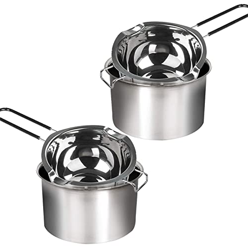 Set de 4 unidades de acero inoxidable para baño de agua resistente de 2 tazas 2