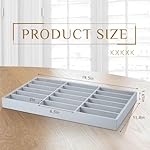 Amylove 2 Pcs Sunglass Organizer Trays Glasses Stackable Jewelry Trays Sunglass Organizer Display Box(18 Grids,Gray) - Image 2