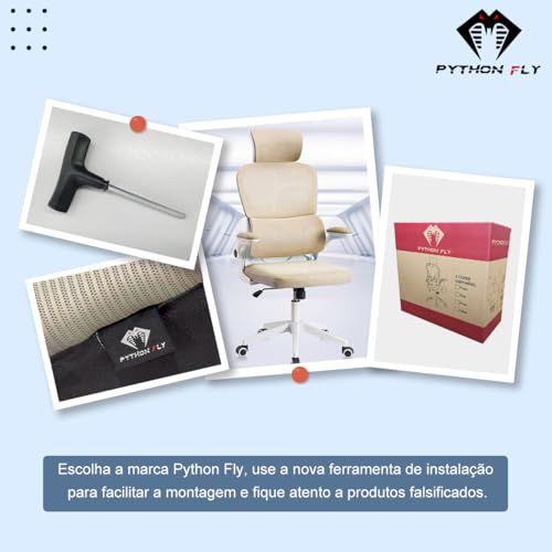Cadeira de escritório, design ergonômico com suporte lombar independente, malha respirável e encosto