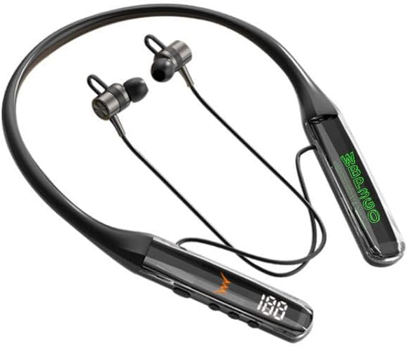 Wireless Earbuds Neck Bluetooth 5.2 Headphones High Fidelity Sound Quality in-Ear Sports Headphones with Digital Display, Bass Subwoofer Noise Elimination for Android/iOS Phone