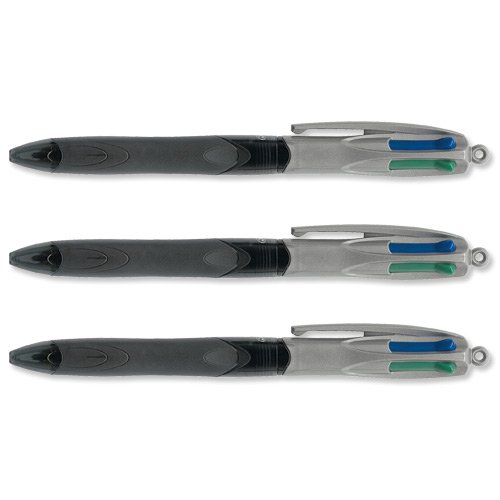 Bic 4-Couleur prise Pro Stylo à bille 1.0mm Pointe 0.7mm Ligne Bleu Noir Rouge Vert 892293 (Lot de 12)