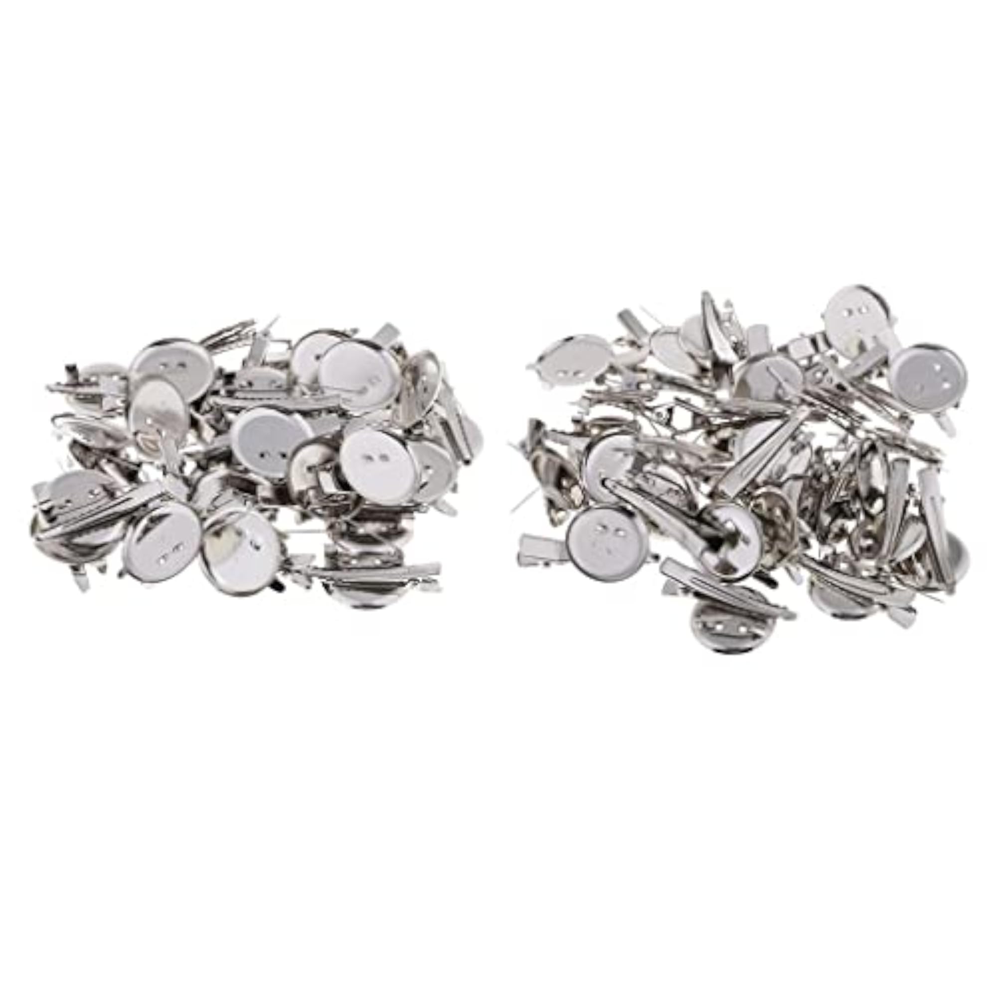 60 Pieces Round Brooch Base Hair Clips Cabochon Blank Tray