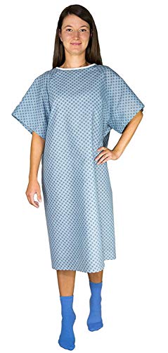 Image of Hospital Gown Back Tie - Blue 72 Pack