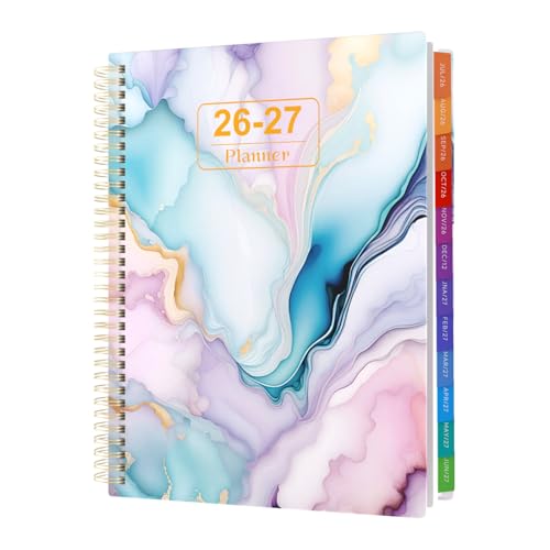 Academic Diary 2026-2027 Week to View A4 July 2026 - June 2027 Weekly Planner 2026-2027 with Tabs Mid Year Work Diary Hardcover Spiral Twin-Wire Binding 100gsm Thick Paper for School Teachers