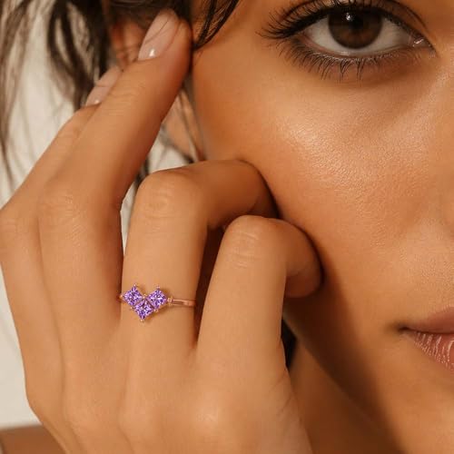 Image of Miss Highness 925 Silver Princess Cut Ring for Women | Stylish Adjustable Design | Trendy Silver Jewellery | With Authenticity Certificate | Gift for Girlfriend Wife | Office Wear Ring