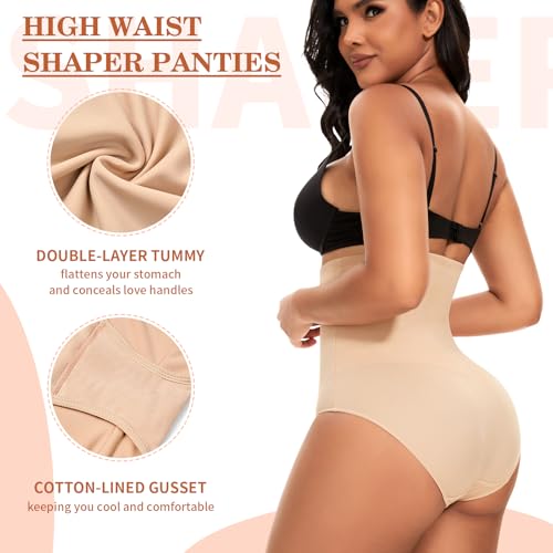 Image of Werena Tummy Control Shapewear Underwear for Women High Waist Body Shaper Panties Shaping Girdle Panty Briefs
