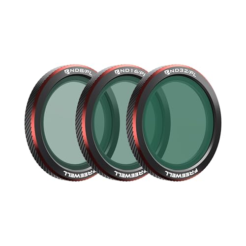 Freewell 3-Pack Magnetic ND/PL Filters for DJI Neo 2 – Includes ND8/PL, ND16/PL & ND32/PL – Polarized filters for improved exposure and glare reduction