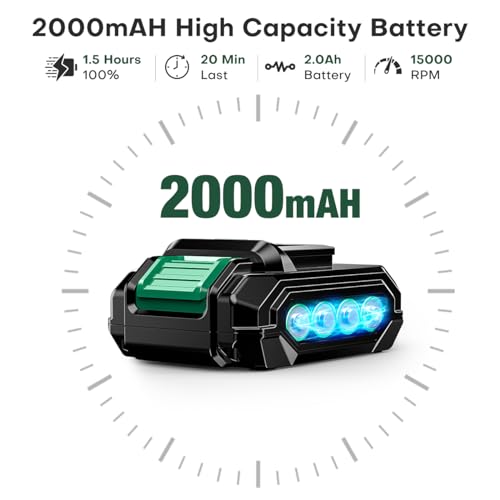 Image of K I M O. Leaf Blower Cordless with Battery and Charger, Extension Tube, 200 CFM 170 MPH Lightweight Cordless Leaf Blower, 2000mAh Battery Operated Leaf Blowers for Lawn Care, Yard | Patio | House