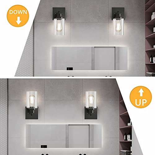 Image of Plug in Wall Sconces, 2 Pack Wall Lamp, Rustic Plug in Wall Light Sconces, Sconces Wall Lighting, E26 Modern Wall Light Fixtures