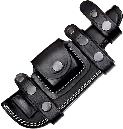 Ottoza TOP Grain Leather Knife Sheaths for Fixed Blade Knives, Right Hand Leather Knife Sheath for Belt, Leather Knife Holster Belt Knife Holder, Horizontal Knife Sheath for Belt No:5