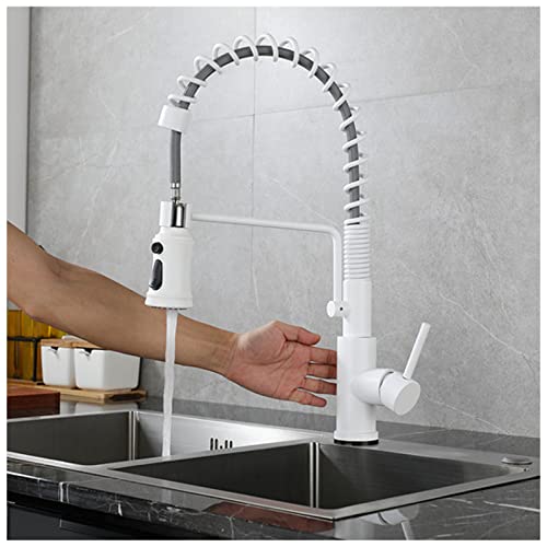 Grifo de cocina con rociador desplegable táctil contra manchas de cal