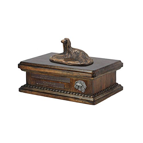 Urne pour les cendres de chien grand format 5L avec statue faite main - 3