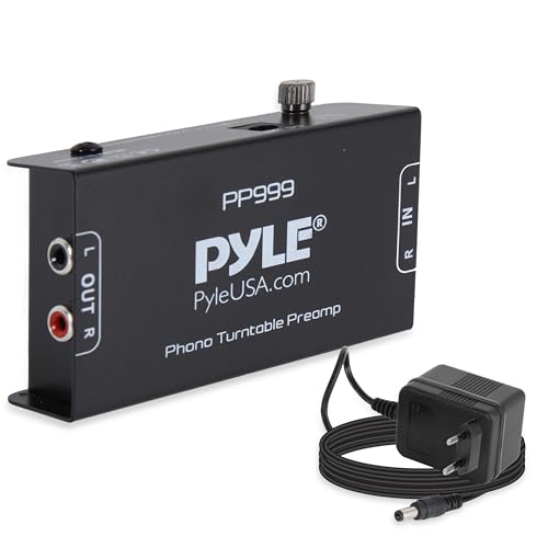 Pyle Phono Vorverstärker Plattenspieler, Phono Preamp Stereo Verstärker als Plattenspieler Zubehör, Plattenspieler mit Boxen, Rauschfreie Audio Verstärker, Kompatibel mit...