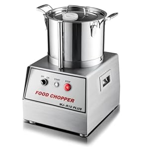 10L / 10.5Qt Commercial Food Processor 110V 1100W Electric Food Cutter Professional Vegetable Dicer Chopper Stainless Steel Meat Grinder Blender for Vegetable Fruits Grains