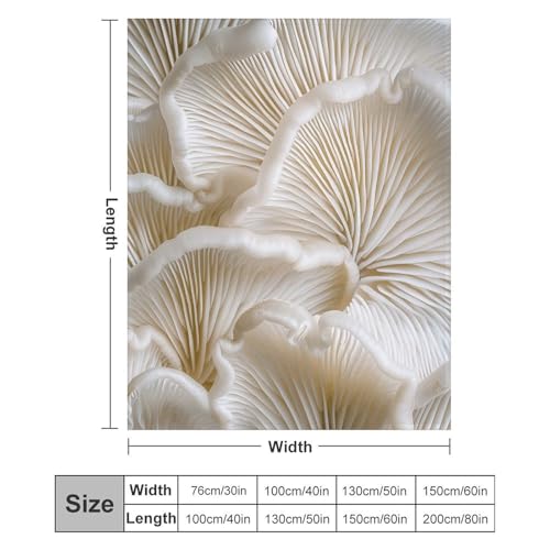 Couverture flanelle champignons blancs | Plaid canapé douillet d'automne - 3