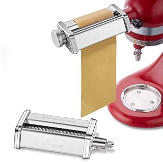Pasta Roller & Spaghetti Cutter Attachment for KitchenAid Stand Mixers,Stainless Steel Pasta Sheet