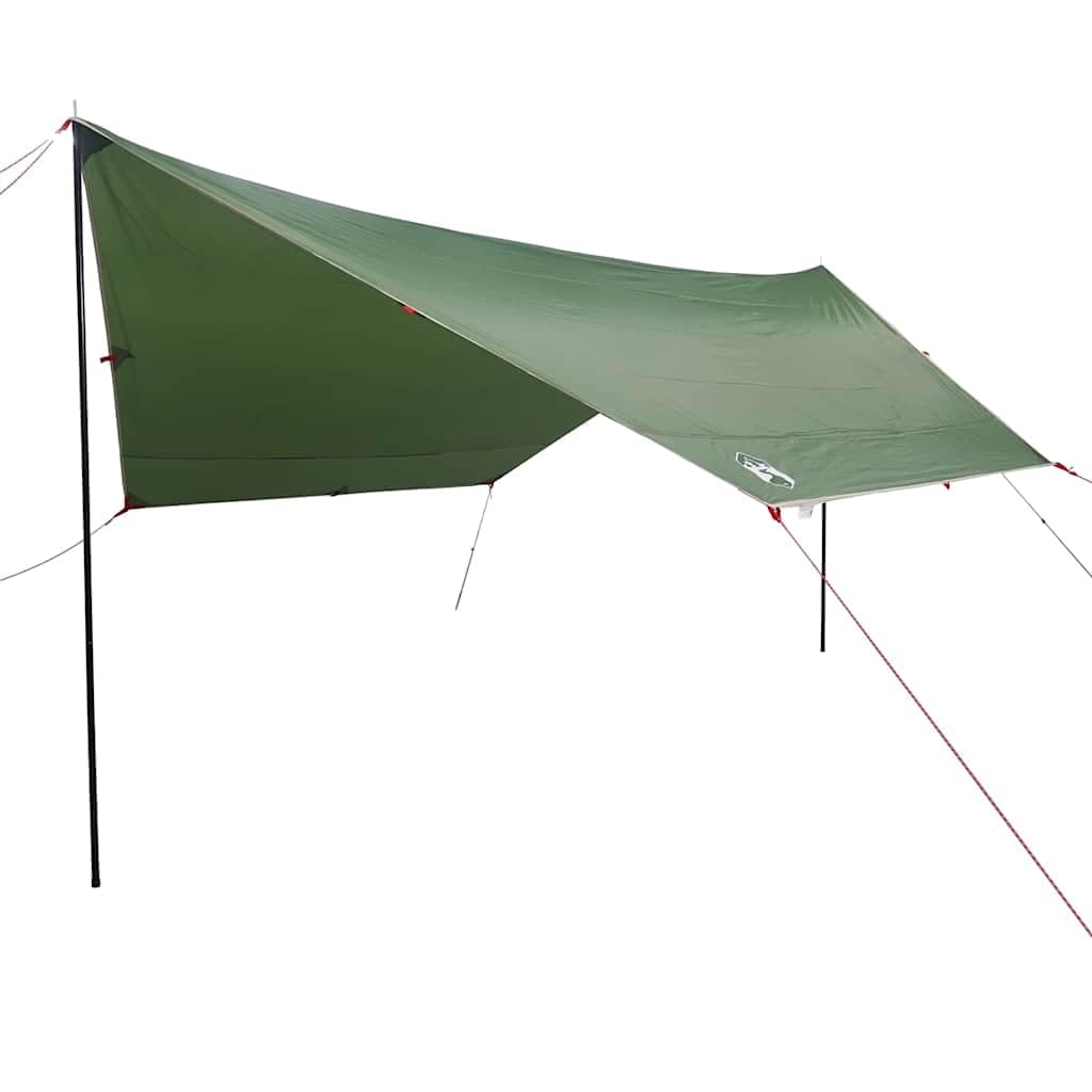 vidaXL Camping Tarp, Tent Tarp for Outdoor Travel Beach, Camping Shelter for Snow Rain, Tarpaulin Shelter, Sunshade, Green Waterproof
