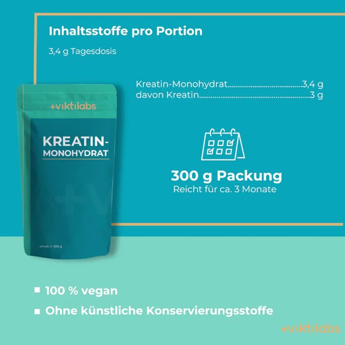 Kreatin Monohydrat - Pulver - 99,9% Reinheit - mikronisiert (Mesh 200) – Ansicht 3