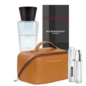 Touch Cologne for Men Eau De Toilette 3.3 OZ – Gift Set – Pack With Travel Toiletry Bag + Portable Travel Size Refillable Perfume Atomizer Bottle..