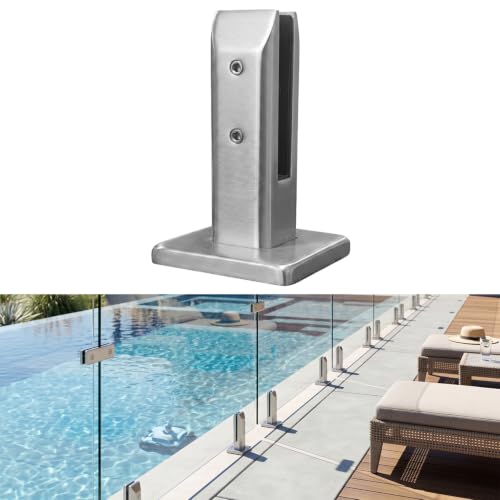Heavy Duty 316 Stainless Steel Glass Clamp Fits 8–12mm (5/16"–1/2") - Corrosion Resistant, Square Pool Fence Glass Spigot Clamp, Outdoor Glass Clamp Suitable for Railing, Stairs, Glass Wall