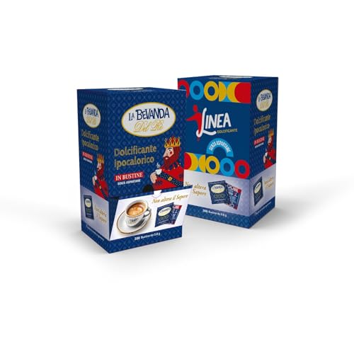 La Bevanda Del Re -Linea Dolcificante Bustine Ipocalorico, in una Confezione Self-service, Dolcificante Linea Naturale Ipocalorico,Perfetto per una tazza di caffè, 300 Bustine Zucchero