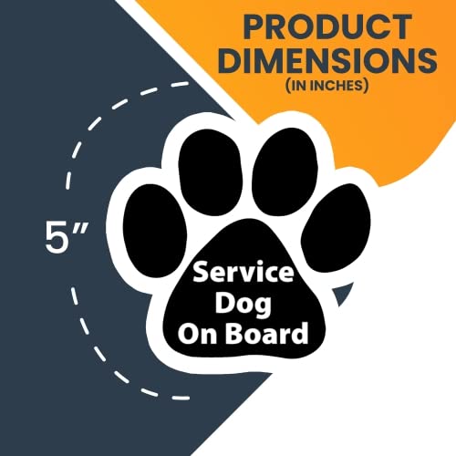 Image of Magnet Me Up Service Dog Pawprint Car Magnet, Made in USA | Heavy duty magnetic decal for car, truck, SUV or fridge, full color UV printed
