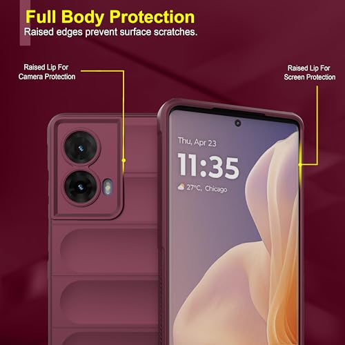 Image of amazon basics Back Case Cover for Motorola Moto G85 5G | Compatible for Motorola Moto G85 5G Back Case Cover | Liquid Silicon Magic with Camera Protection | Plum