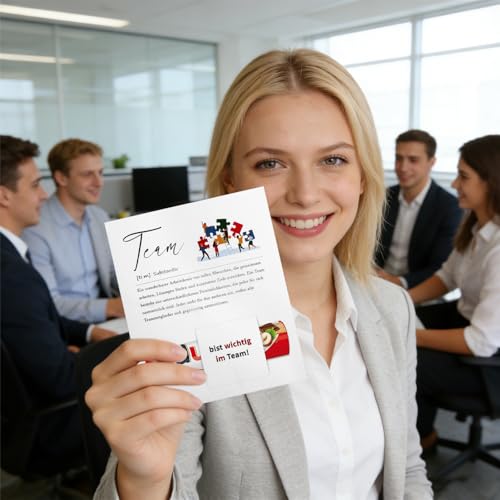 50er Set Team Karte Teamkarte für Kollegin Team Geschenk für Kollegen Mitarbeiter, Abschiedskarten für Büro Arbeit Kleine Geschenke Mitarbeiter Weihnachten Grußkarte Dankeskarte Dankeschön Chef