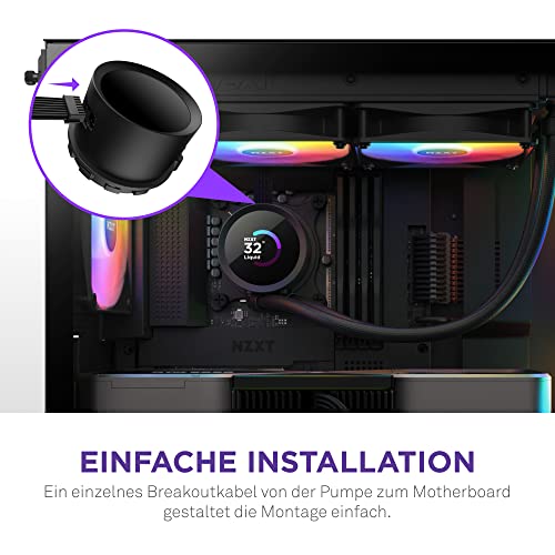 Image of NZXT Kraken 280 RGB - RL-KR280-B1-280mm AIO CPU Liquid Cooler - Customizable 1.54 inch Square LCD Display for Images, Performance Metrics and More - 2 x F140 RGB Core Fans - Black