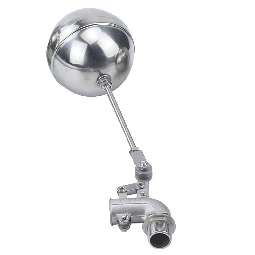 1pc 304 Stainless Steel 90 Degree Elbow Float Valve - Adjustable Flow Control for Water Tanks, Cisterns, and Expansion Tanks