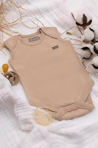 Organik Sertifikalı Atlet Bebek Zıbın Body Kimyasal İçermez%100 Pamuklu badi (Bej/Taş, 0-3 Ay) - Görsel 3