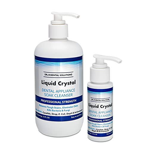 Dr. B Dental Solutions Liquid Crystal Soak Cleanser For Oral Appliances, Dentures, Nightguards, Retainers, Aligners, And Sleep Apnea Devices #TOP1