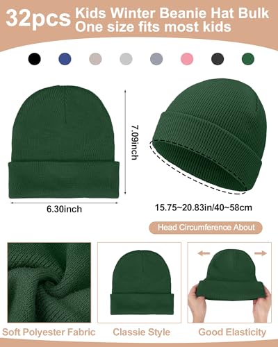 Image of JaGely 64 Pcs Kids Hats and Gloves Bulk Winter Beanies Hat Gloves for Toddler Boys Girls School Donation Wholesale