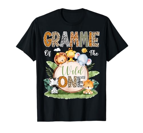 Grammie Of The Wild One - Giungla safari per bambini per il primo compleanno Maglietta