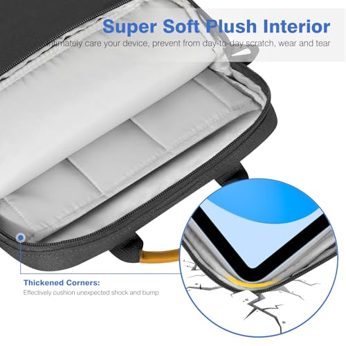 Image of Dadanism 9-11 Inch Tablet Sleeve Bag Carrying Case with Shoulder Strap for iPad 10th Gen 10.9 inch, iPad (A16) 11 inch, i Pad 9 /8 /7th 10.2 inch, i Pad Air /Pro 11 inch, i-Pad Air 5 /4,Galaxy Tab A9+ Plus 11 inch,Space Gray