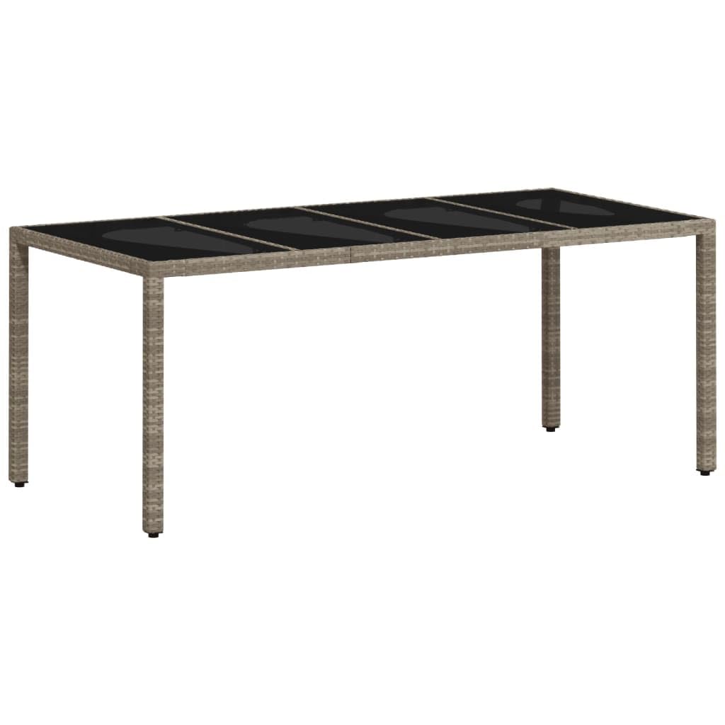 Ensemble de meubles de jardin pour 8 personnes - 8 chaises avec table en rotin - Meubles de balcon - Table et chaises - Gris clair - 9 pièces