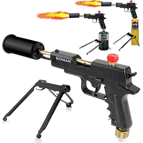 POWERFUL Grill Gun Torch, Cooking Propane Searing Torch, Flame Thrower Fire Gun,Kitchen Culinary Torch with Safety Lock,Blow Torch,Campfire Starter,Grilling and BBQ Tool for Steak & Creme Brulee Cover
