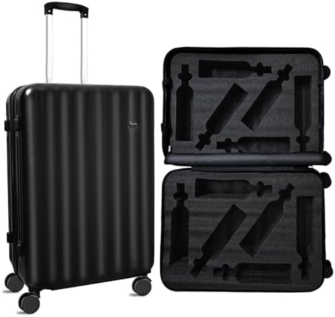 2025 Upgraded Wine Suitcase for Airplanes 12 Bottle, Thickened Wine Luggage for Airplane Travel with TSA Approved Lock and 360֯ Rotating Wheels, Wine Travel Suitcase with Removable Insert