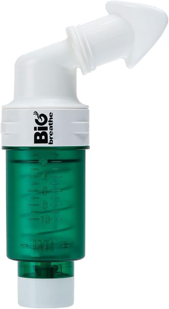 Big Breathe IMT Low(Green) | Inspiratory Muscle Trainer for First-time Users, Breathing Exercise Device, Adjustable Resistance