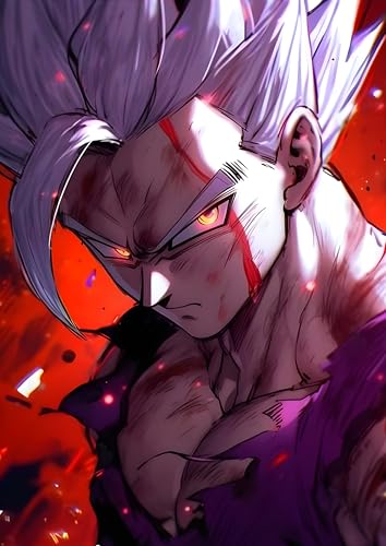 Image of NIJUKA Anime Printed Metal sheet Poster For Home And Room Decoration | For Anime Art Fans Boys And Girls (Beast look gohan)