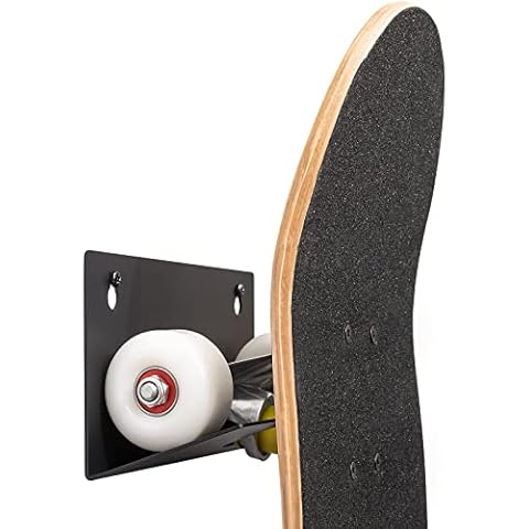 MIUONO Skateboard Wall Mount, Skateboard Rack Wall Hanger for Storage Display, Heavy Duty Steel Design Cover