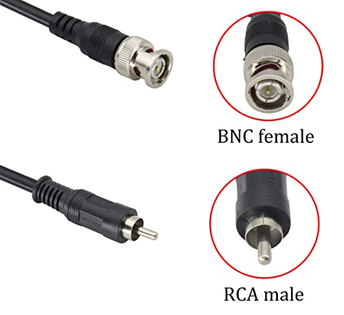 Hcfeng Bnc To Rca Adapter Cable Rca Male To Bnc Male 75 Ohm Coaxial Composite Video Connector Cable Rg59U Bnc Male To Rca Male Video Cable For Surveillance Cctv Camera System[2Pack/3.3Ft] #TOP3