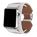 8 Colors Compatible for Iwatch Series 3 Band, Premium Genuine Leather Strap Classic Replacement with Secure Buckle Adapter for iWatch Series 3/2/ 1/Edition/Sport 42mm 38mm (White, 38mm)