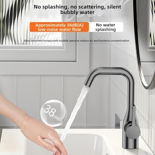 Robinet de cuisine pivotant mélangeur eau chaude et froide en métal