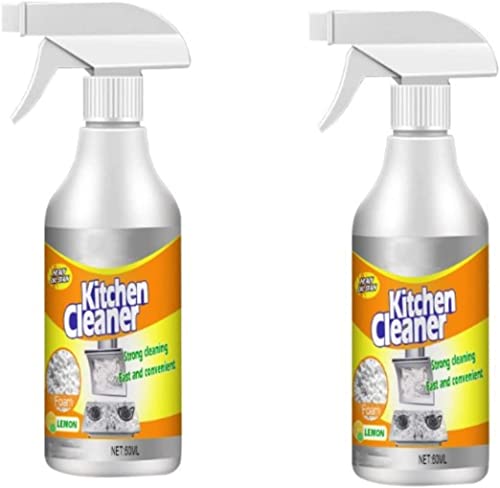Detergente multiuso da cucina, sgrassatore spray resistente per la cucina, detergente per macchie di olio pesante, potente schiuma per rimuovere le macchie per la pulizia della cucina (2 pezzi)