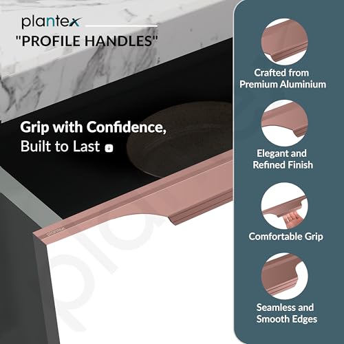 Image of Plantex Profile Handle for Kitchen Cabinet /32 Inch Aluminium Drawer Profile Handle /Wardrobe Pull Handle for Home /Office /Hotel - Pack of 1 (Rose Gold)