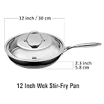 Cooks Standard Multi-Ply Clad Stainless Steel 12" Frying Pan with Dome Lid - Image 2